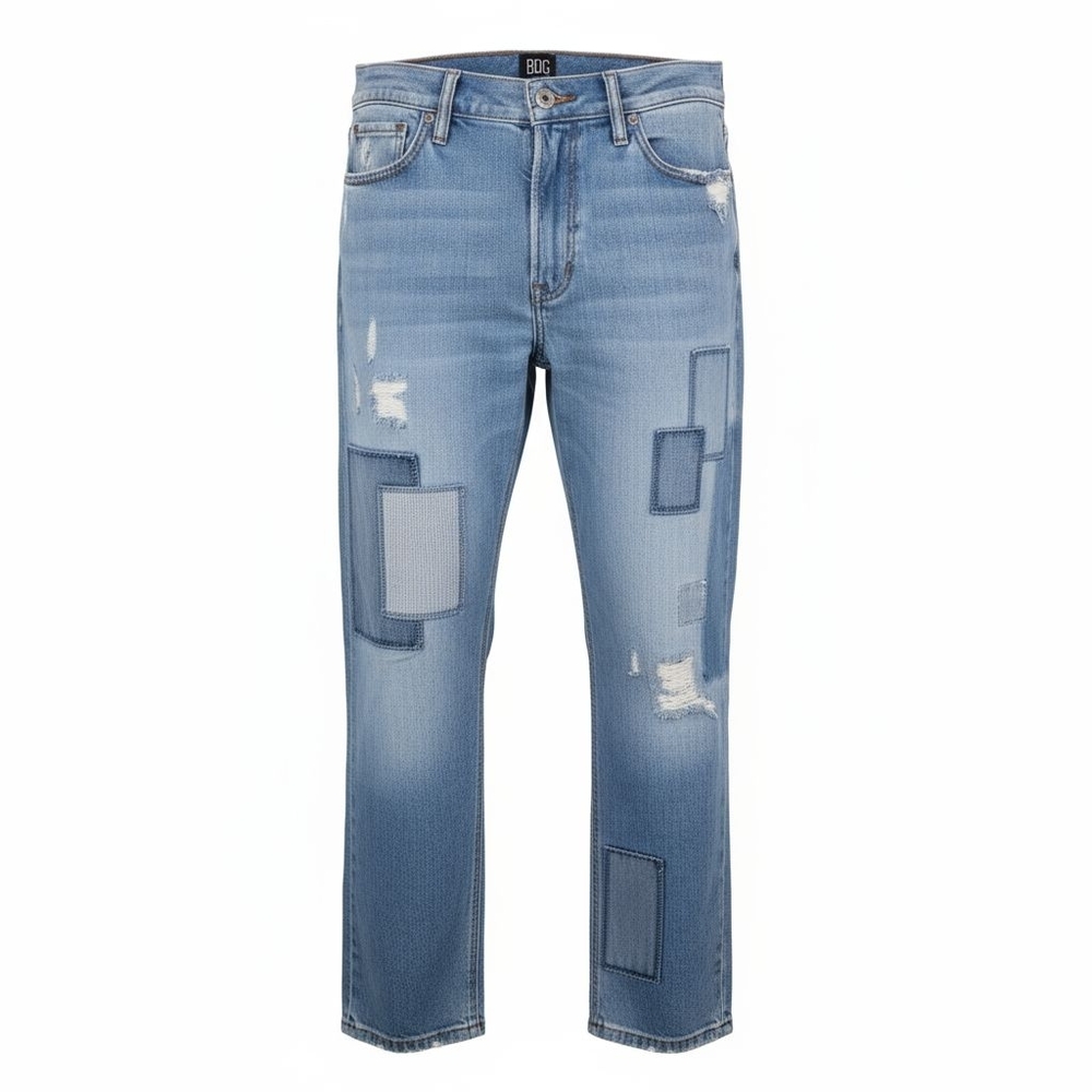 BDG Men's Patchwork Light Blue Jeans